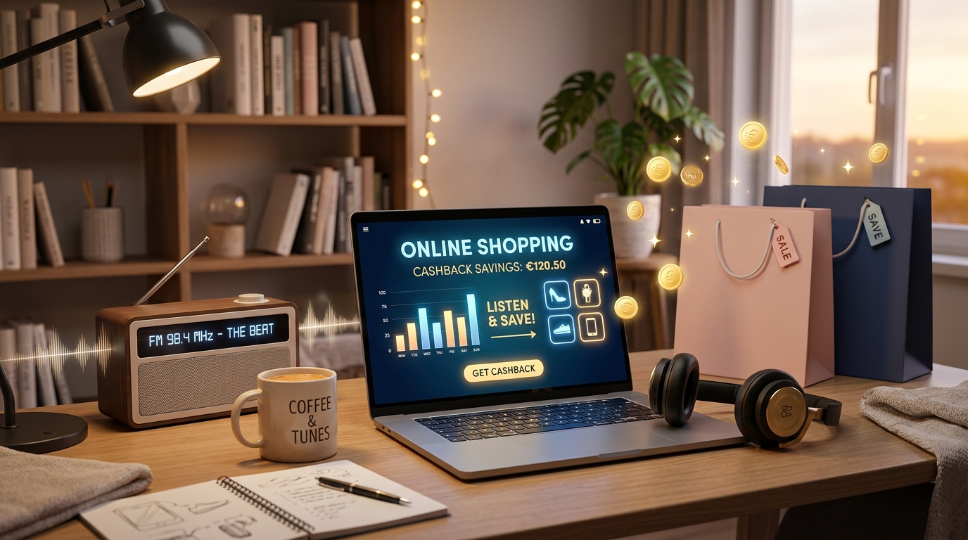 📻 Slim online shoppen terwijl je luistert: Zo pak je altijd geld terug met Cashback Nederland!
